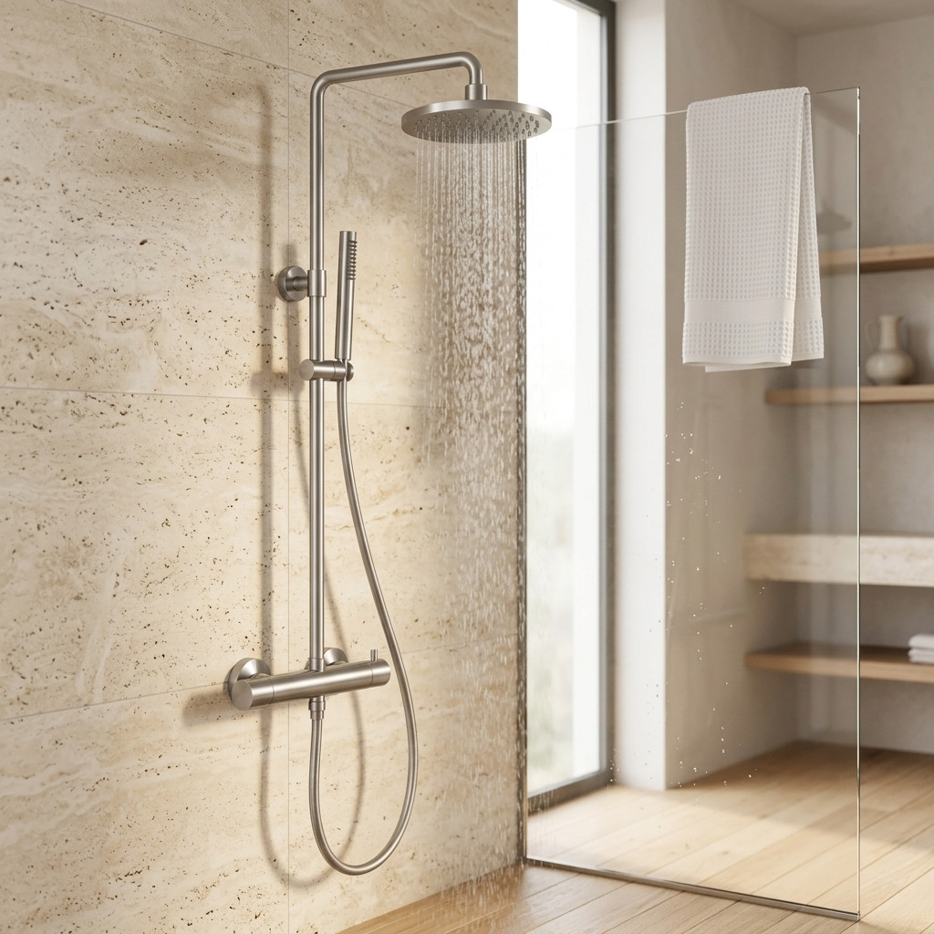 Aquanello Eterna Thermostatic Shower Column 20 cm Rain Shower Stainless Steel ET-S-SET10-4-02